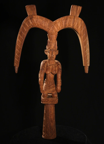 Yoruba carved Oshe Shango dance wand by LA Fakeye Ethnographic object