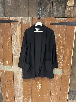 Carole Hochman Loungewear Strickjacke Oberteil Nachtwäsche Schwarz Damen Gr. Small Neu