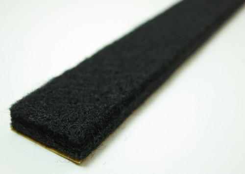 Filzstreifen 45mm breit, 6mm dick ab 1m - Filzband schwarz - stark selbstklebend