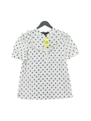 Marc By Marc Jacobs Damen Top UK 8 Weiß 100% Baumwolle Basic