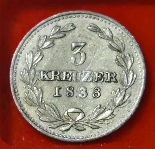ALLEMAGNE / GERMANY - BADEN , Louis Ier , 3 Kreuzer, 1833 - Imagen 2 de 2