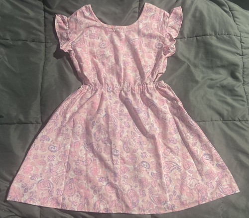 Girls Size 7/8 Dress Lightweight Short Sleeve Boho Sundress NEW Pink Paisley - Picture 11 of 14
