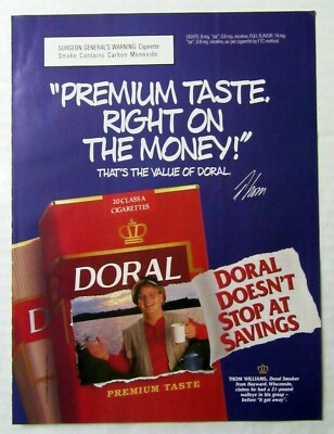 1996 DORAL Cigarettes Ad - Premium Taste, Right On The Money!