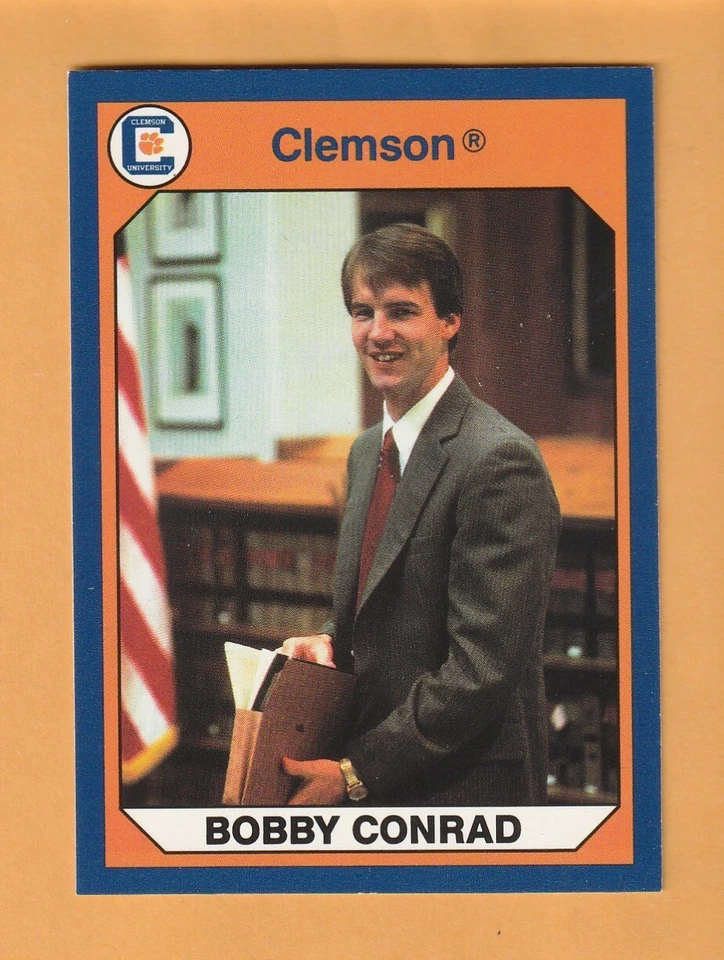 Bobby Conrad Clemson Tigers AUTO Signed 1990 Card Glen Ellyn Illinois 9U - Image 2 of 2