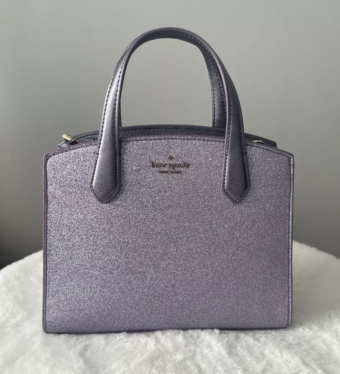 New Kate Spade Rose Tinsel Satchel Crossbody Bag Lilac Frost 329