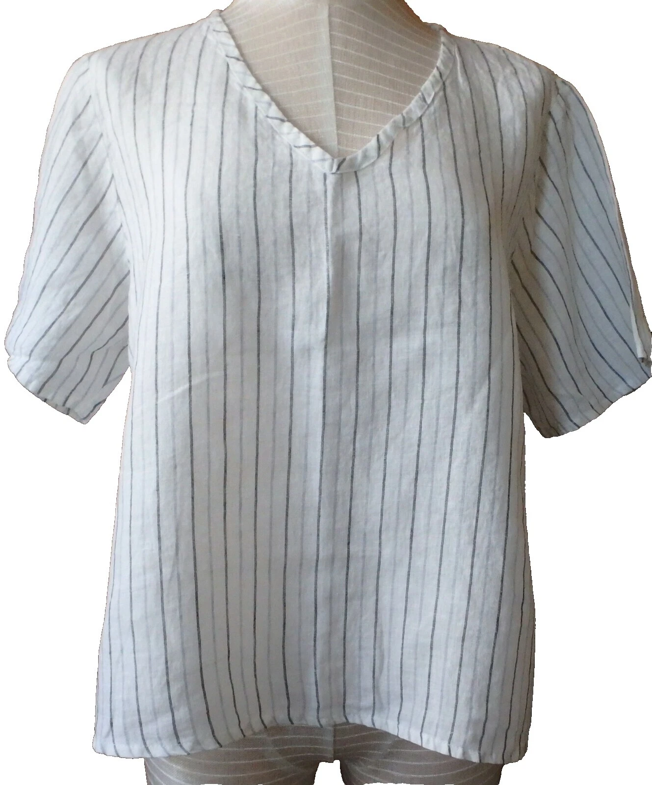 FLAX Linen Casual Striped Tops for Women