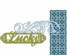 Little Yellow Bicycle Lucky Me Lace Cut Cardstock, 3 pieces blue and green