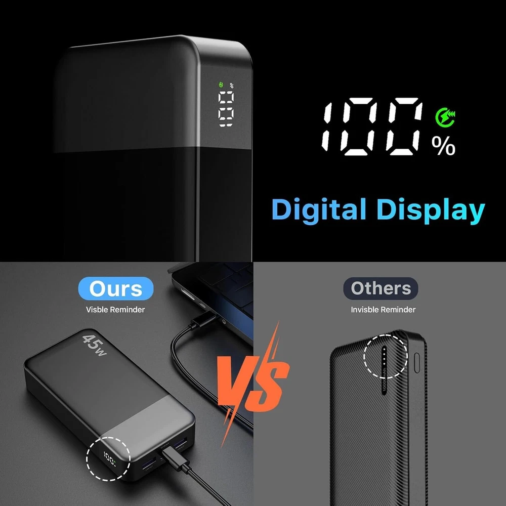 Power Bank 20000mAh 45W Charging Portable External Battery Backup For Cell Phone Power Bank 20000mAh 45W Charging Portable External Battery Backup For Cell Phone