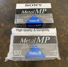 2 Sony 120 min Video 8 mm Metal MP Video Cassettes New Sealed P6-120 NOS