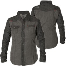 HYRAW women's denim shirt redcross gray