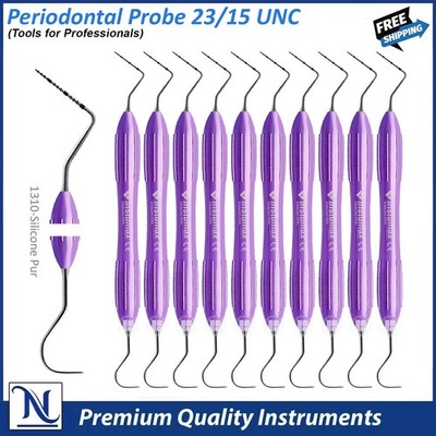Dental Perio Probe UNC 23/15 Explorer Silicone Handle Double Ended Instruments
