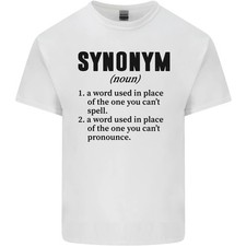 Camiseta de algodón ligero con eslogan de definición divertida sinónimo para hombre