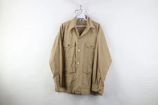 Vtg 70s Woolrich Mens Medium Distressed Safari Bush Shirt Jacket Jac Shirt USA