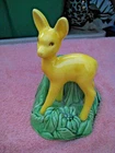 Vintage Shawnee 7 inch Deer Fawn Yellow Green Planter 624 USA Pottery Exc