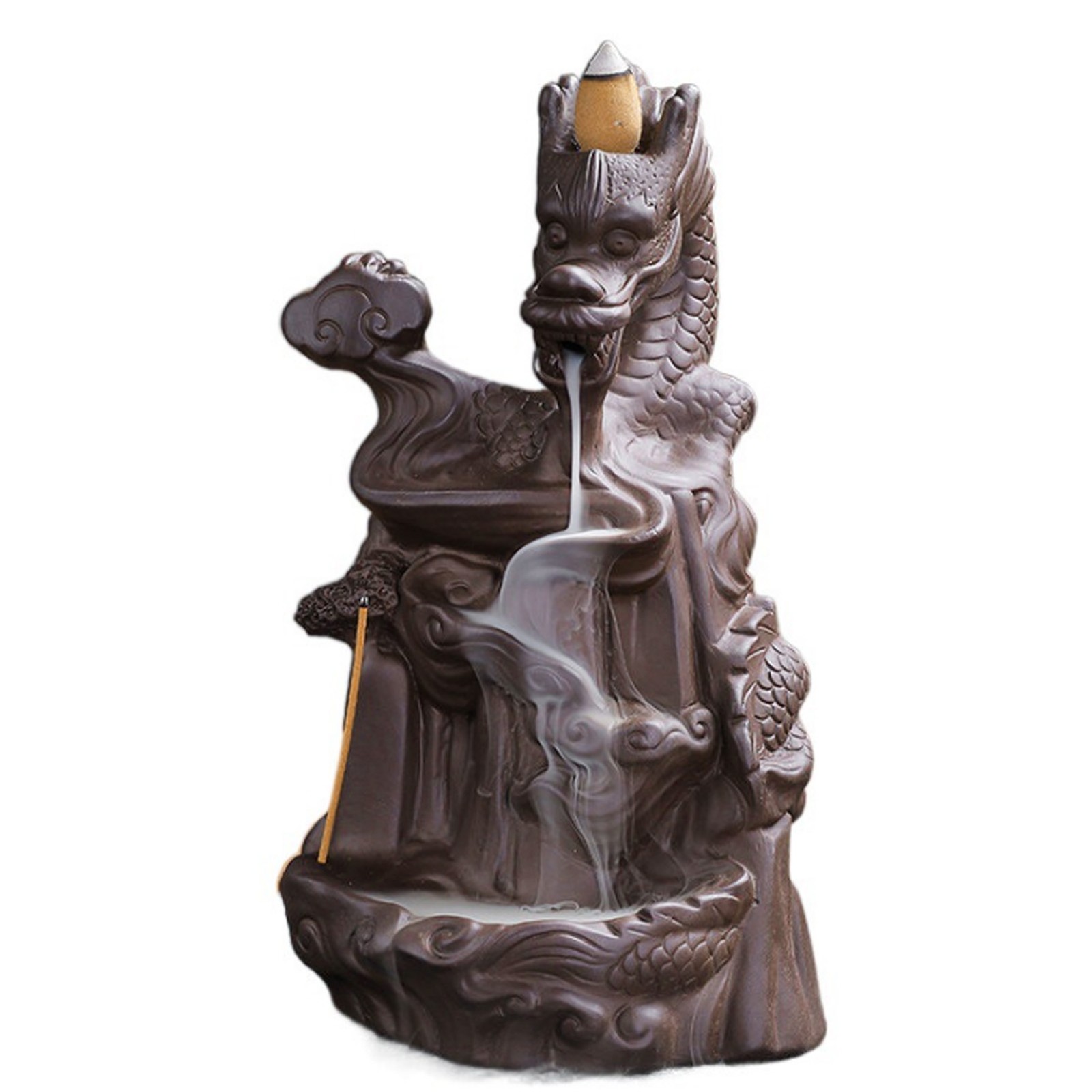 Waterfall Incense Holder Backflow Cone Incense Burner Handcraft Ornament For JY.