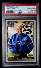 PSA Cert 2001 Topps Hall Of Fame Marv Levy signed Autographs Rare Buffalo Bills