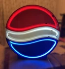 VINTAGE 1980'S PEPSI NEON SIGN- 15" INCHES DIAMETER