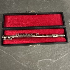 Mini Brass Clarinet Replica In Case, Doll House Miniature