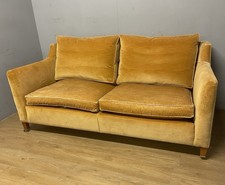 Large Two Seater Duresta Sofa In Gold Velvet