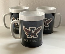 3 Vintage AUBURN UNIVERSITY Thermo Serv CUPS War Eagle COFFEE MUGS THREE