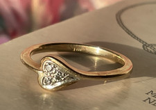 UNIQUE Vintage Designer 14k Yellow Gold Diamond Ring Sz 6