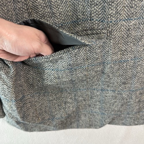 Lauren Ralph Lauren Shetland Wool Blazer Womens 22W Herringbone Jacket Full Zip - Picture 13 of 24