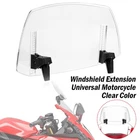 Motorcycle Clear Clip-On Windshield Wind Screen Deflector Extension Spoiler ABS