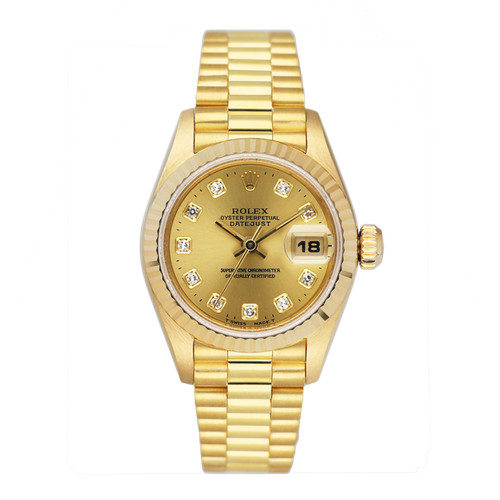 Rolex Datejust 69178 Diamond Dial Ladies Watch Box Papers