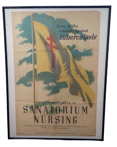 Early Post WW2 Tuberculosis Sanatorium Nursing National Service Poster Military