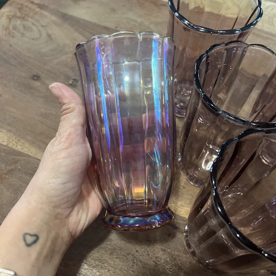 6 Vasos Mujer Pionera Carnaval Brillo Esmalte Rosa Púrpura NUEVO Granja Foto 3 de 4