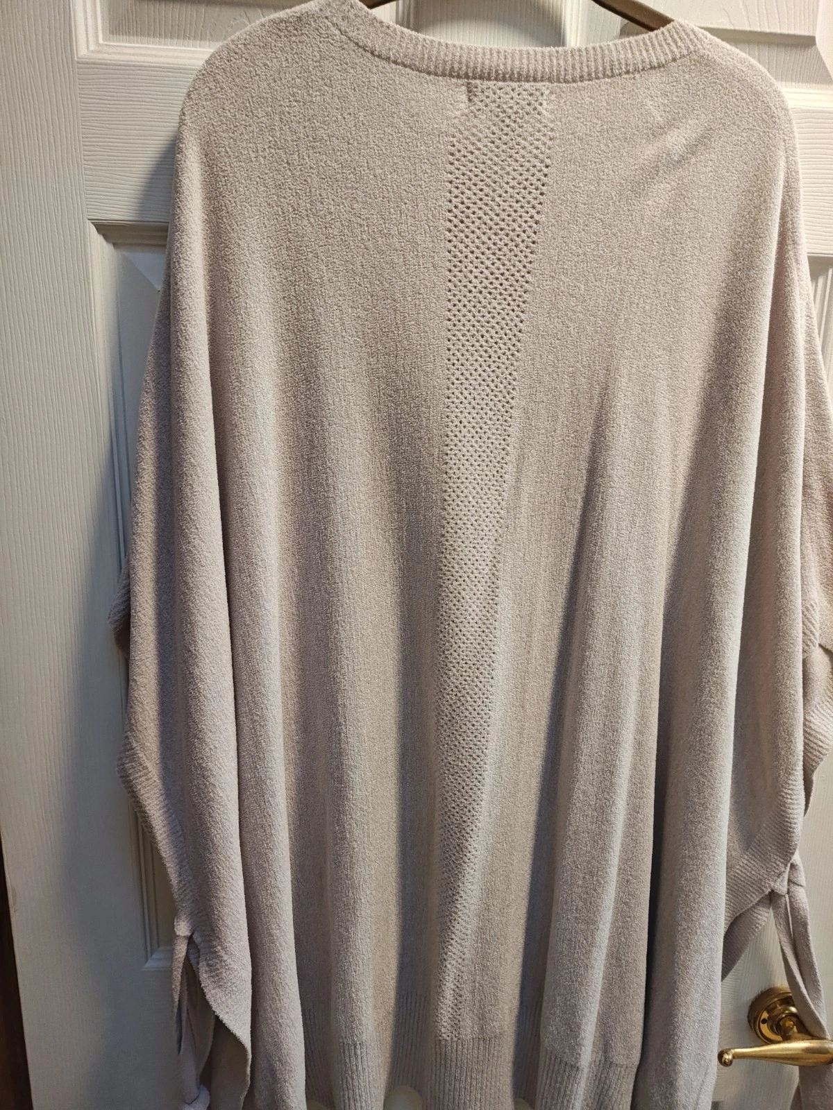 Barefoot Dreams CozyChic Ultra Lite Hi Low Poncho Side Ties L/XL Beige