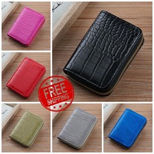 Ladies Leather Small Card Holder Small Purse Coin Wallet Zipped Pocket Free P&P