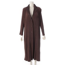 ISSEY MIYAKE Pleated long coat cardigan IM14FA904 Brown 2