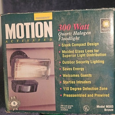 Motion Activated Regent 300Watt Floodlight Model MS83 Bronze Finish - Glass Lens