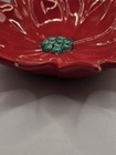 Ceramic Poinsetta Dish Vintage Red & Green 8"  — photo 3