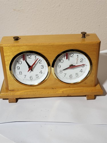 Jerger Schachuhr Chess Clock Tournament Timer Wood, Germany w Box