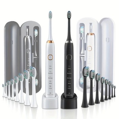 Electric Sonic Toothbrush 8 Brush Heads Smart Ultrasonic Dental Teeth
