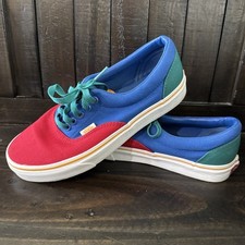 Vans Era Size M 6.5 W8 Color Block Blue Red Green Skate Shoes Lace Up Low Top