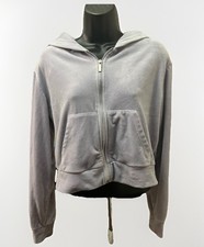 No Boundaries Junior XL 15-17 Purple ZipUp Hoodie Velour Soft Casual Sweatshirt
