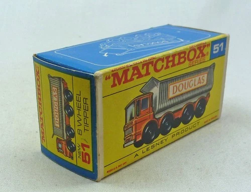 Lesney Matchbox Toys MB51c Douglas Tipper Truck ORIGINAL Empty F Type Box