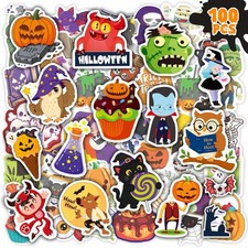 Waterproof Vinyl Stickers, Halloween Party Favors, 100 PCS Halloween Stickers