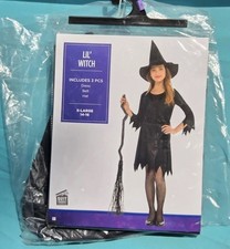 New Lil' Little Witch Halloween Costume Cosplay Child XL 14-16 Dress, Belt, Hat