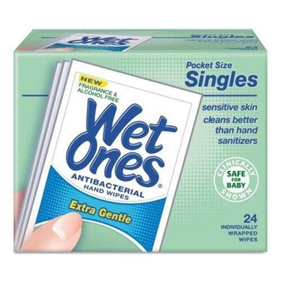 WET ONES Sensitive Skin Hand Wipes, Singles Extra Gentle Fragrance & Alcohol...