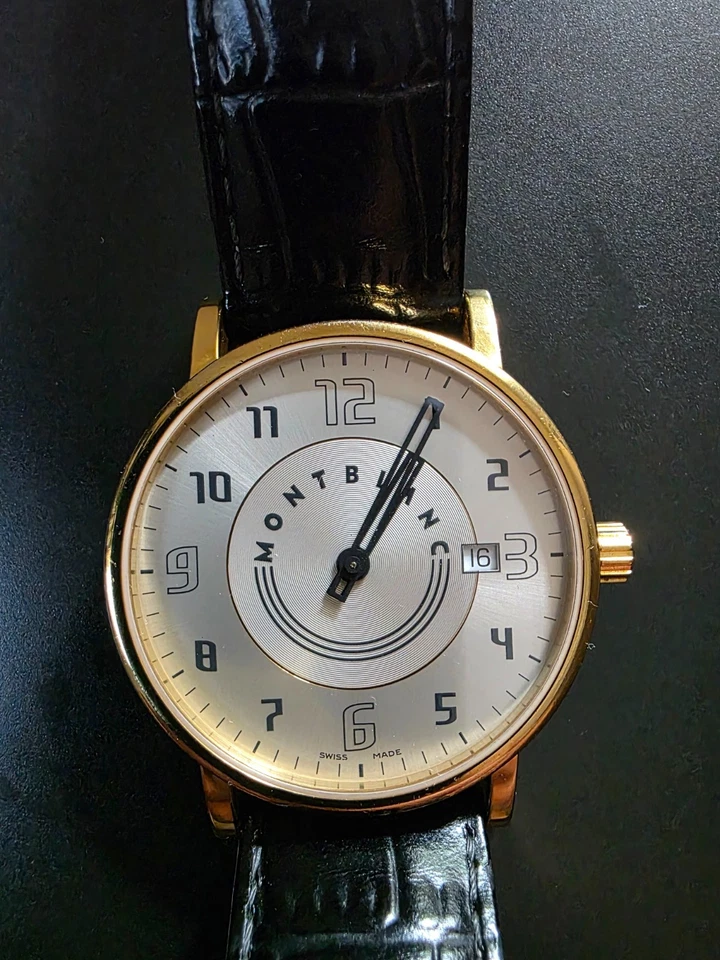 MontBlanc PIX 7078 - PL431719 Silver Color Face Gold Color Case Authentic - Image 3 of 4