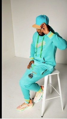 MMC. LEMONADE  M-WEAR JOGGER.  TEAL,  WITH ELECT. GREEN AND PINK. SIZE XS-7XL
