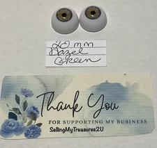 ACRYLIC Realistic  Eyes Hazel Green 20 MM ~ REBORN DOLL SUPPLIES Filled