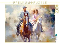 Calvendo Puzzle A Couple Sets Off On Horseback | 2000 Pieces, Finished Size 35.4