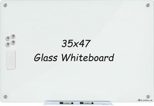 Magnetic Glass Whiteboard, Glass Dry Erase Board 4' X 3' White Surface, Glass Wh