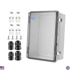 Heavy-Duty Waterproof IP67 Junction Box - Durable ABS Enclosure with Hinged Lid