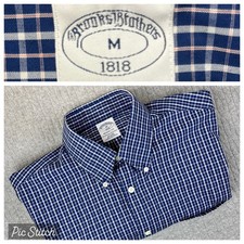 Brooks Brothers Tartan Check Regent Dress Shirt Men M Fit Non Iron Button Down